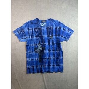 AFFLICTION BLACK LABEL LIVE FAST T-SHIRT Blue MENS XL Cross Rose